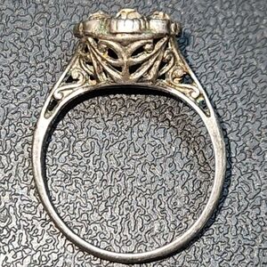 Antique Art Deco Sterling Silver & Paste  Filigree Women’s Ring